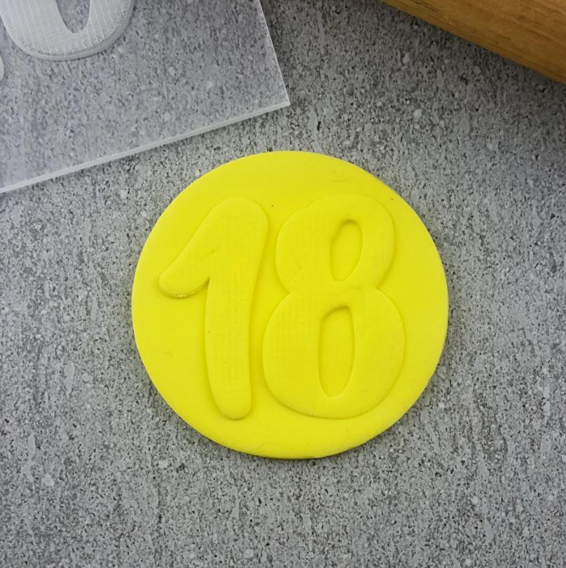 18th Numbers Flow Cookie/Biscuit Debosser Cutter