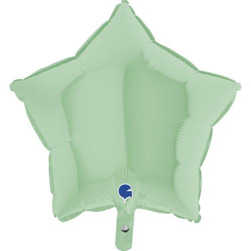 Foil Balloon 45cm Star Matt Pastel Light Green