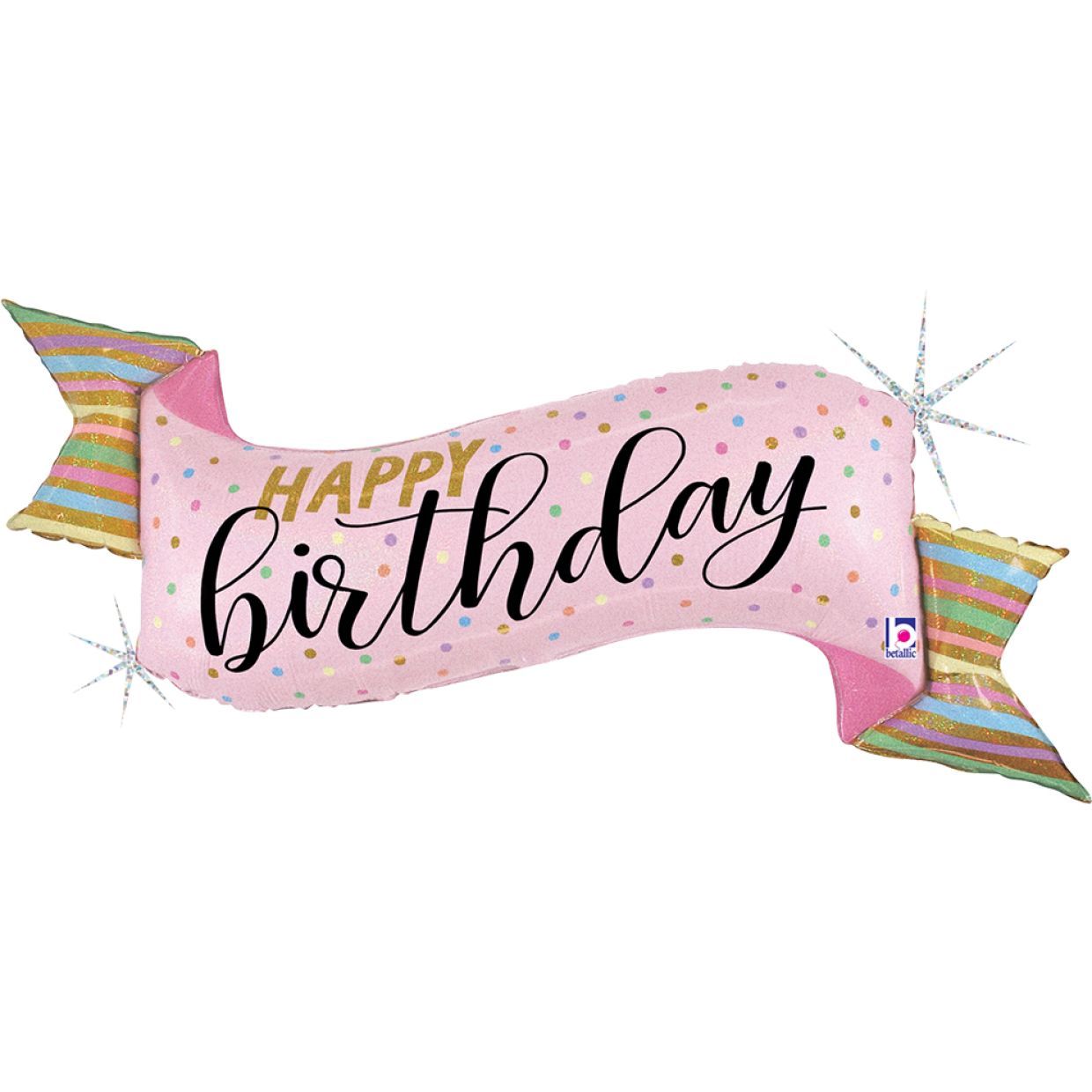 Balloon Foil Shape Happy Birthday Banner Pastel 114cm