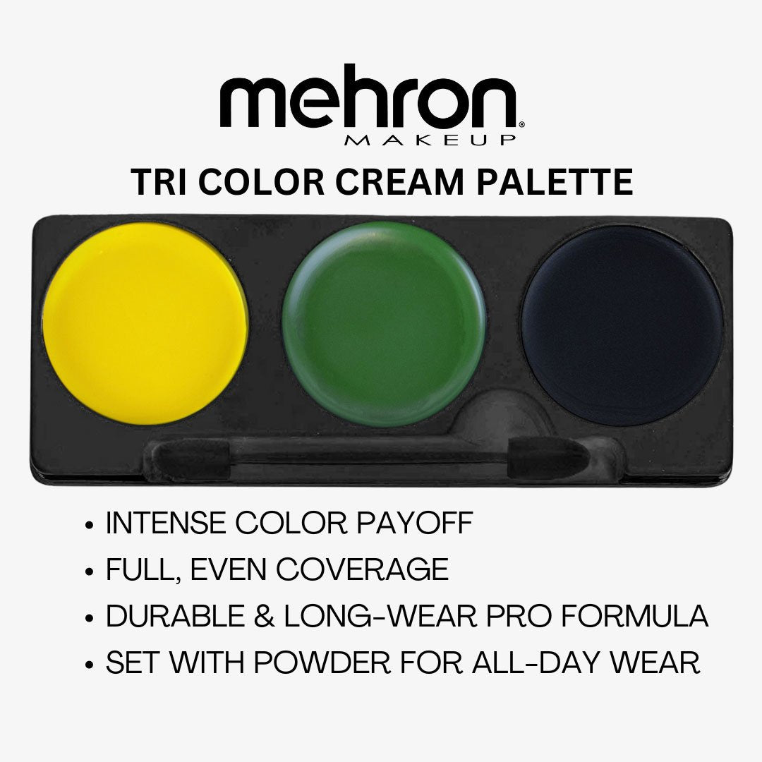 Make Up Palette Tri-Colour Face/Body Paint Witch Kit Professional Mehron