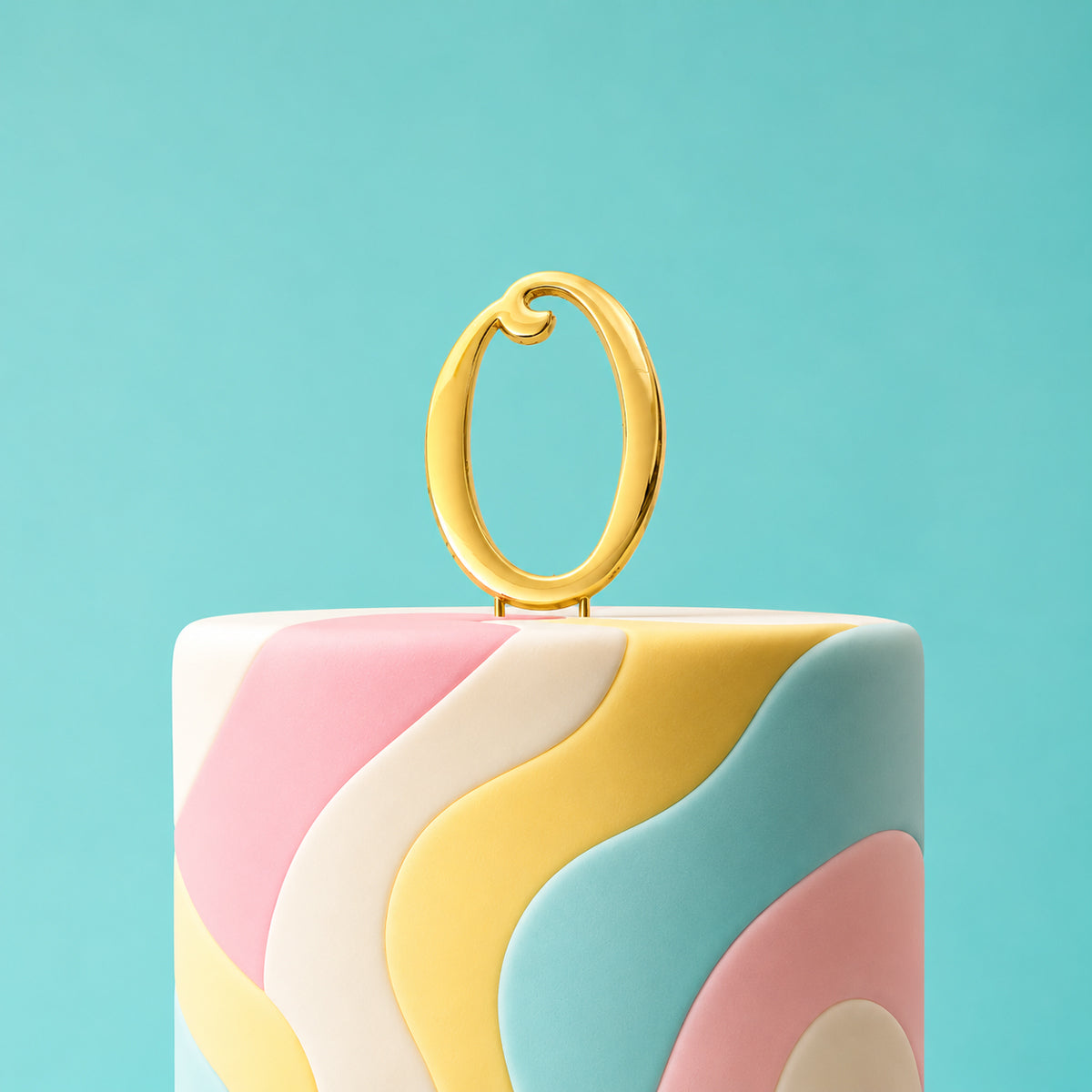 Cake Topper Gold 7cm Number 0