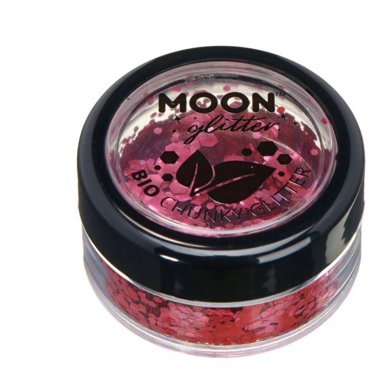 Chunky Glitter Biodegradable Dark Rose Pink Moon Glitter Moon Cosmetics