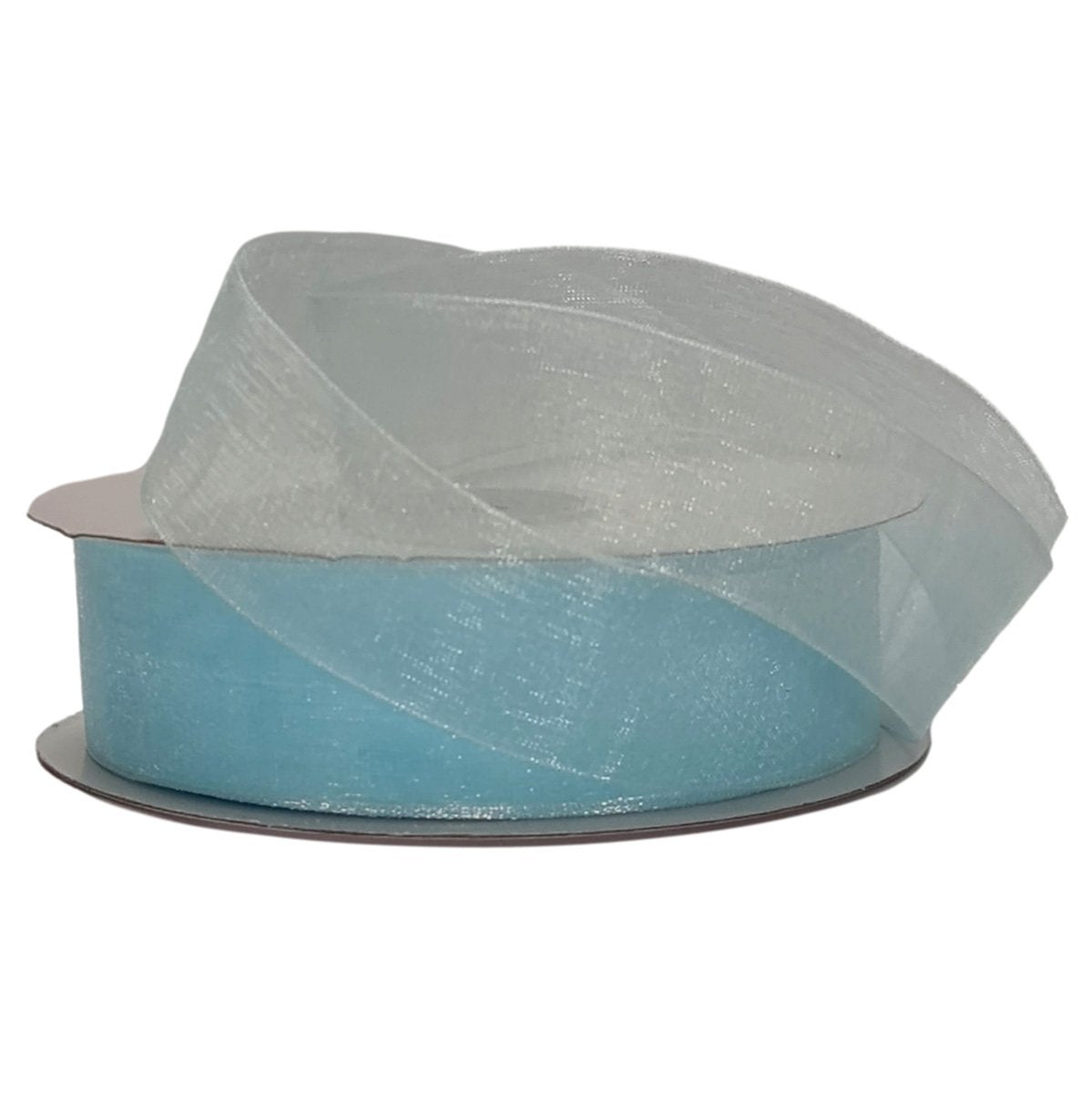 Organza Ribbon Baby Blue Woven Edge 25mm x 50m