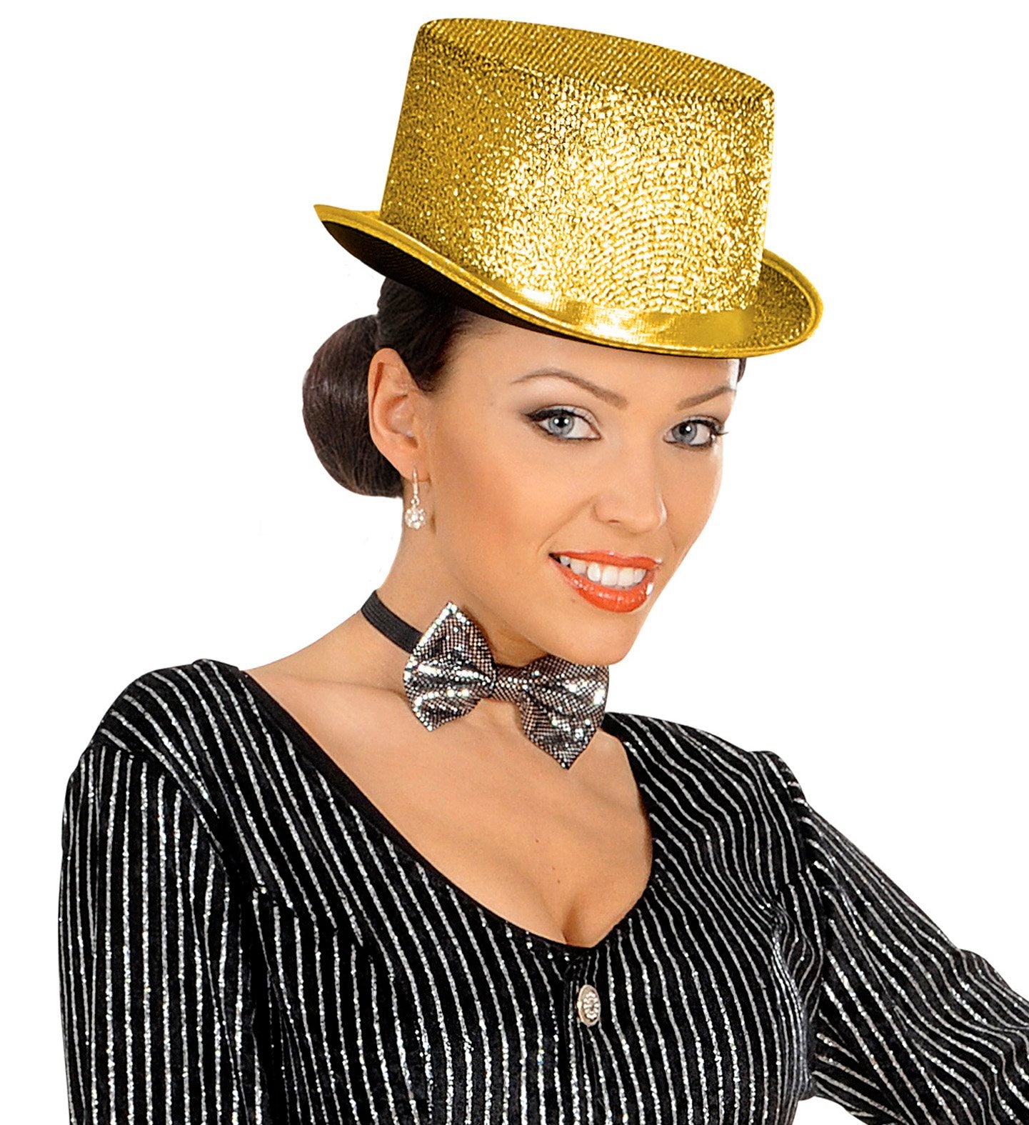 Top Hat Lincoln Gold Lurex Deluxe 1920s Dancer Showman/Showgirl