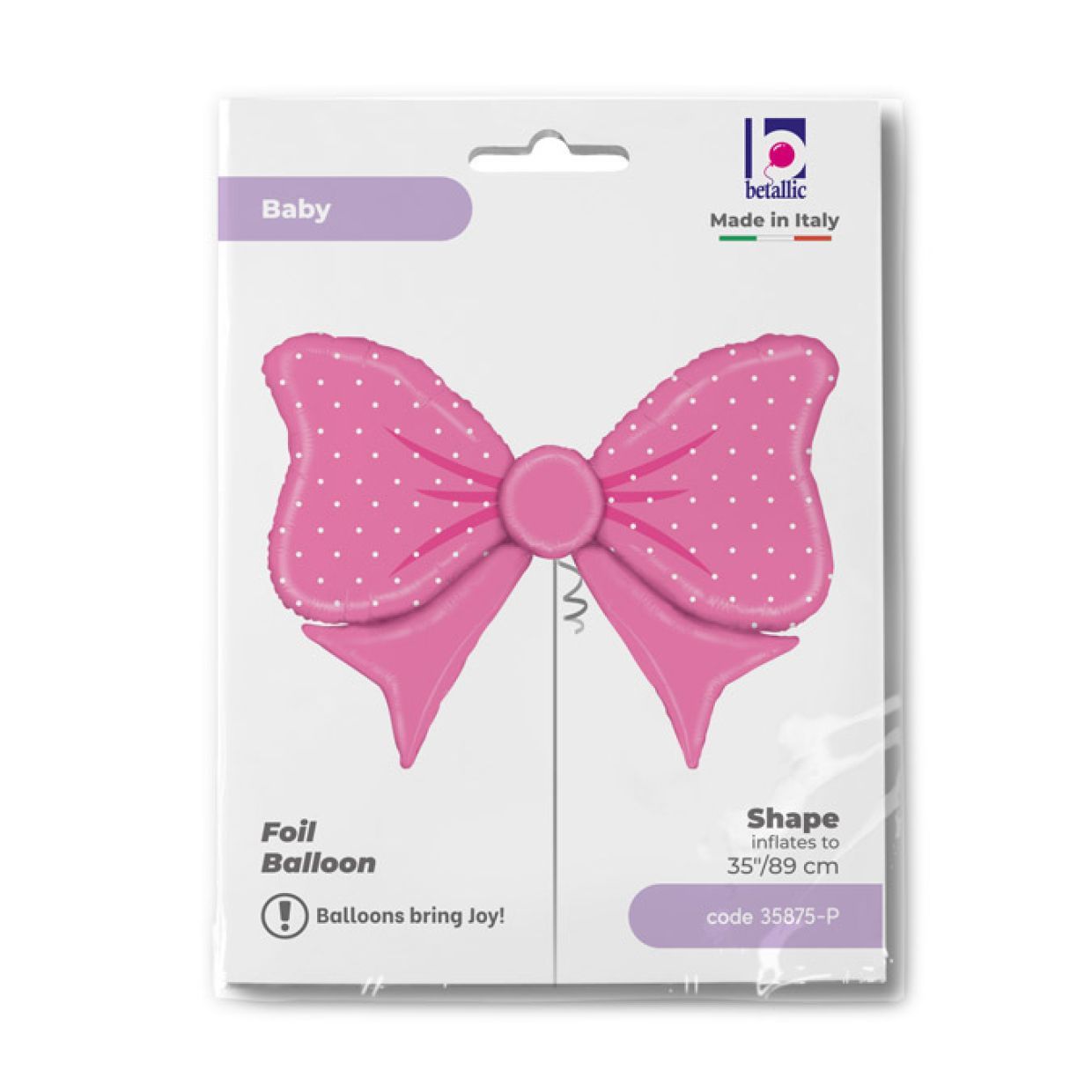 Balloon Foil Shape Bow Pink 85cm