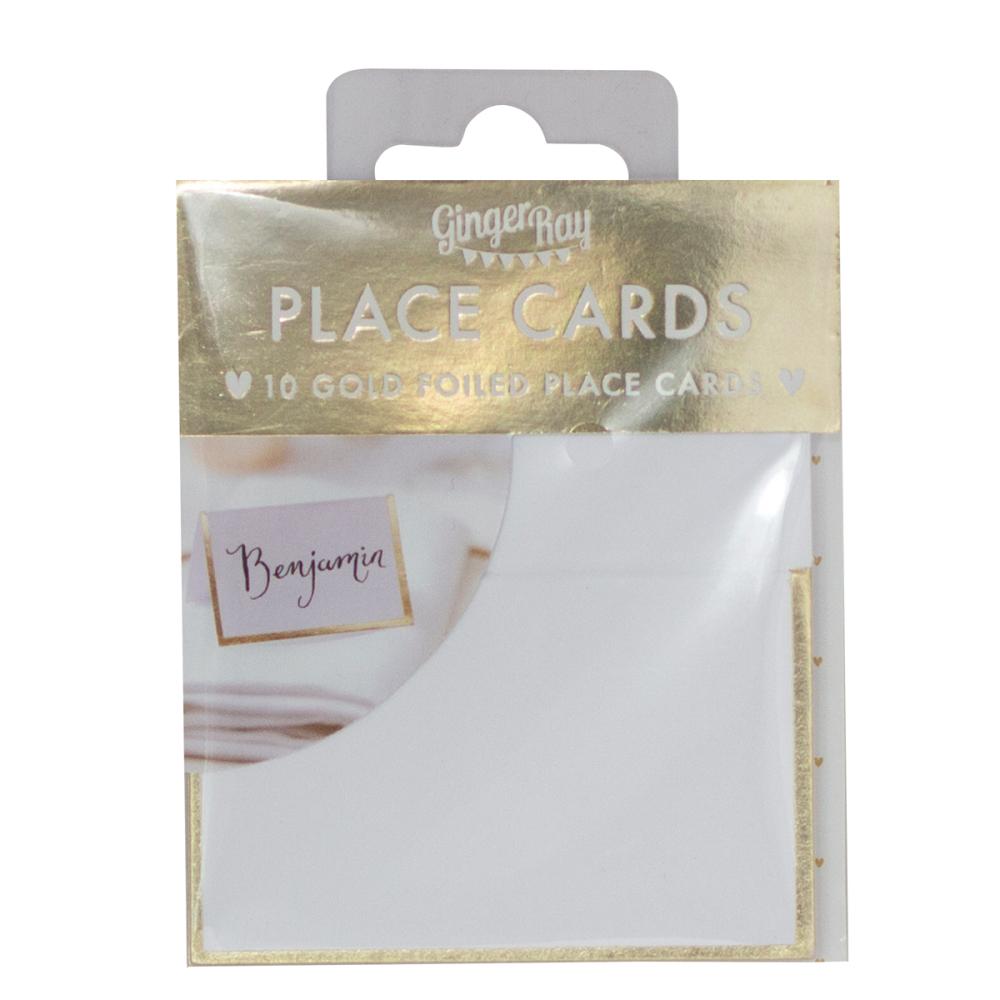 Place/Name Cards White With Gold Foil Edge Wedding/Special Event Pk/10