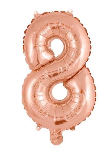 Balloon Foil Number 8 Rose Gold 40cm
