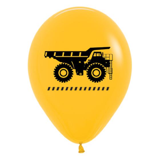 Balloons 28cm Construction Haul Truck Yellow Pk 25