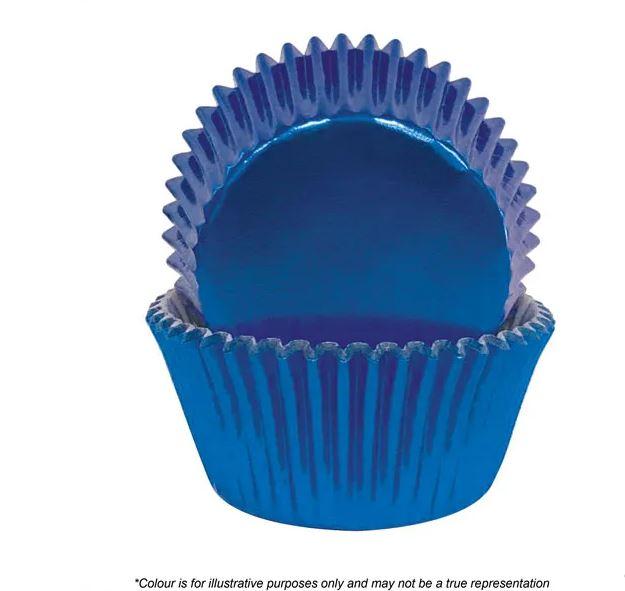 Baking Cupcake Cases Blue Foil Pk/72