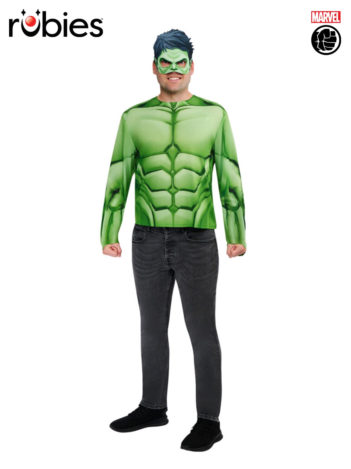 Costume Hulk Adult Shirt Top & Mask Medium / Large