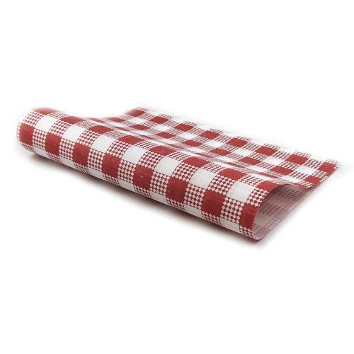 Cookie Grazing Box/Hamper Greaseproof Paper Red Gingham Check 1/2 Cut P/10