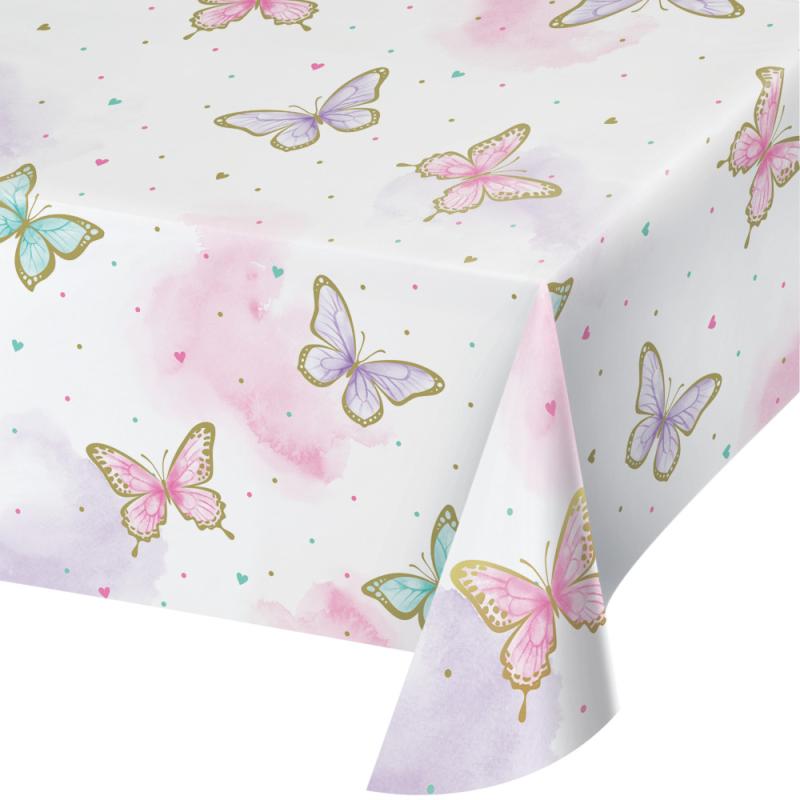 Butterfly Shimmer Paper Tablecover 1.37m x 2.59m