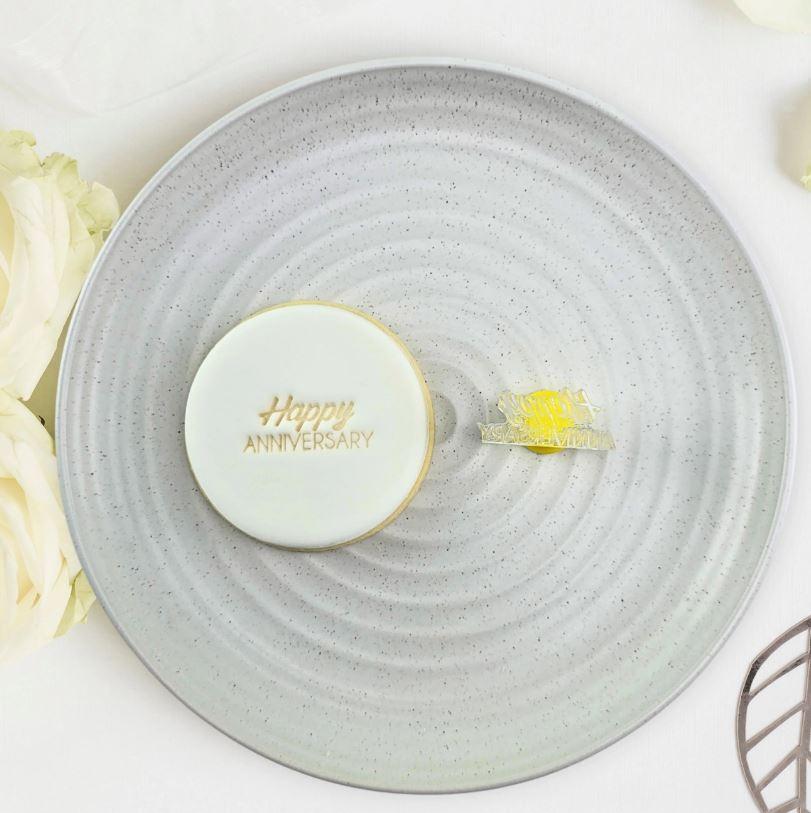 Happy Anniversary Cookie/Biscuit Cutter Embosser 60mm