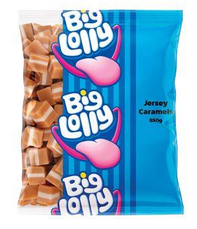 Confectionary Lollies Jersey Caramels 850g Big Lolly Brand Bulk Party Pack