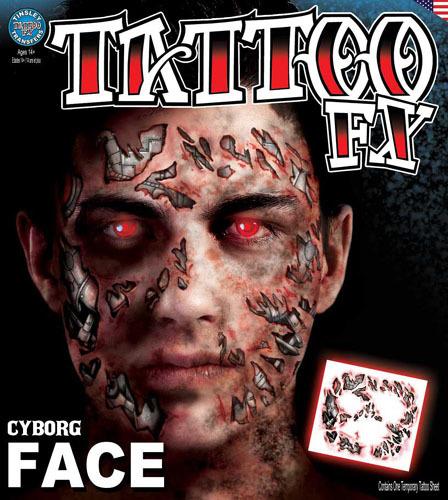 Temporary Tattoo Fx Cyborg Face Tinsley