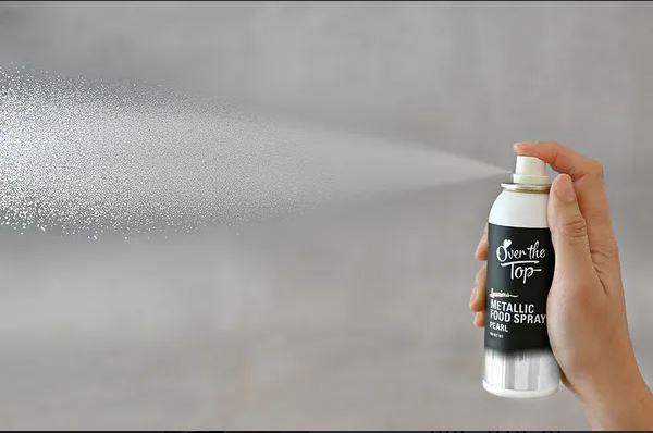 Edible Food Spray Metallic Pearl White Over The Top 48g Cake Decorating