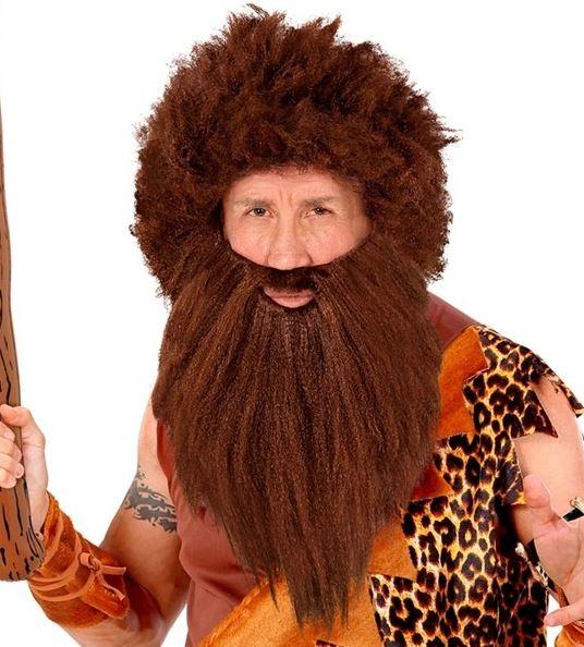 Wig and Beard Brown Prehistoric Caveman Costume Accessory