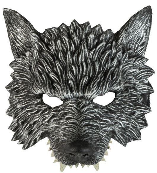 Animal Costume Mask Wolf/Werewolf Grey Chinless