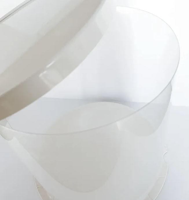Cake Box/Tube Clear Acetate 8x8x8 inch White Lid & Base