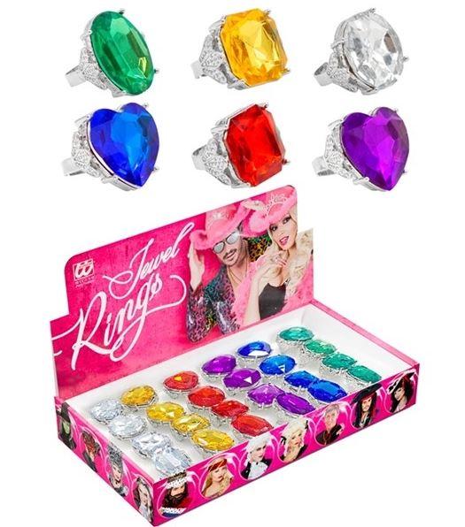 Costume Accessory Ring Jewel Large Each Assorted Colours/Styles