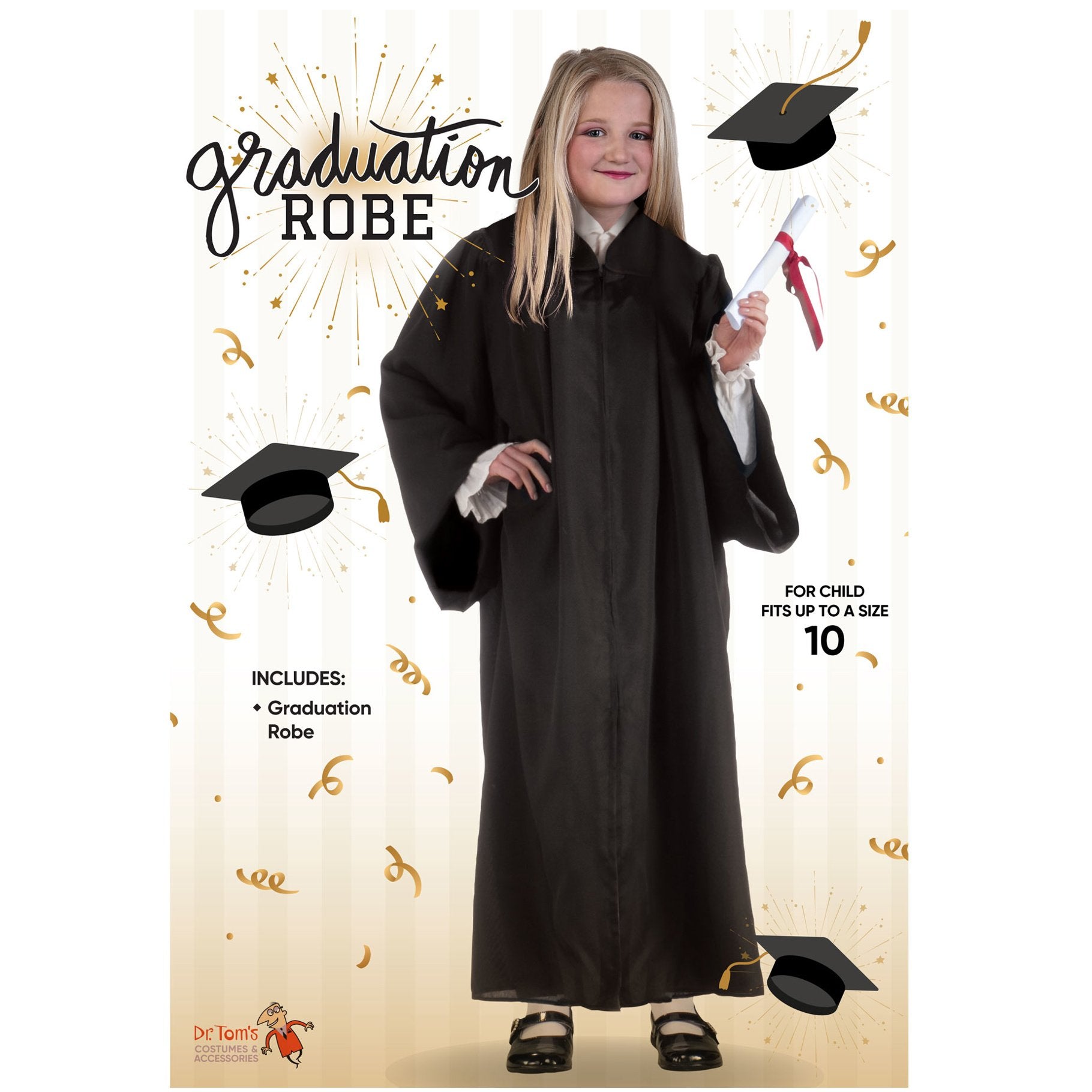 Costume Child Graduation Gown Black