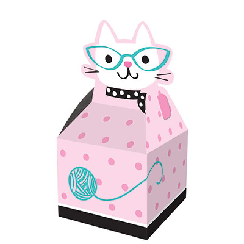 Purrfect Cat Party Loot/Favour Treat Boxes Pk/8