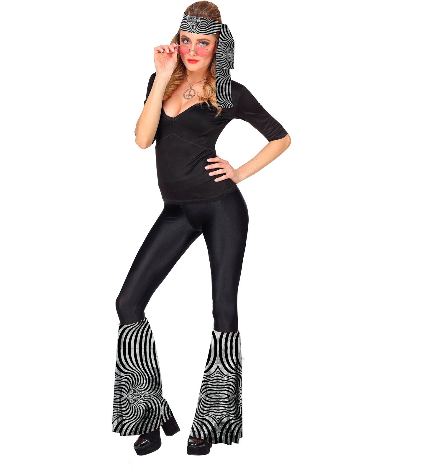 Costume Adult 1970s Disco Silver Waves Headband and Leg Warmers