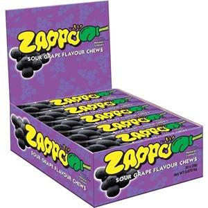 Confectionary Lollies Zappo Sour Grape Chew 29g Each