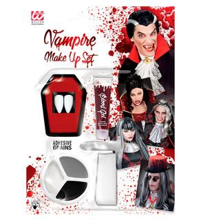 Dracula/Vampire Makeup Set Teeth Face Paint Blood & Sponge