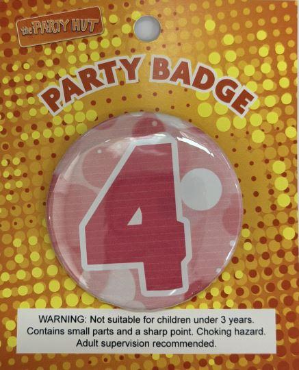 Badge Forth Birthday Pink 6cm