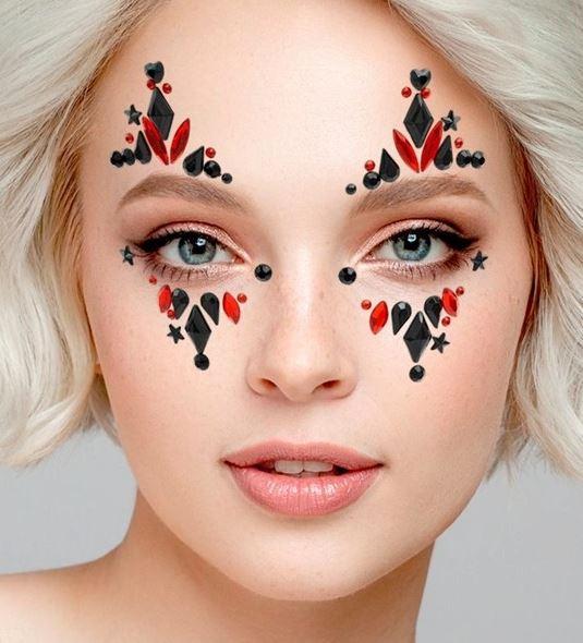 Face Jewels Adhesive Freak Show Harlequin Clown/Jester Harley Costume