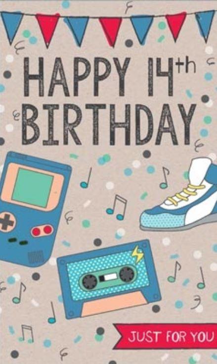 Greeting Card Happy 14th Birthday Just For You