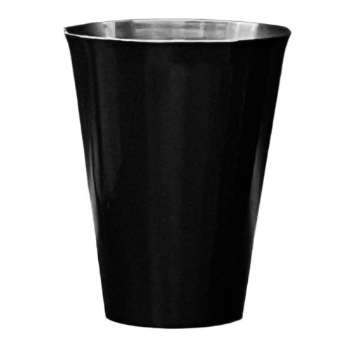 Cups Black Reusable Plastic 285ml Pk/20