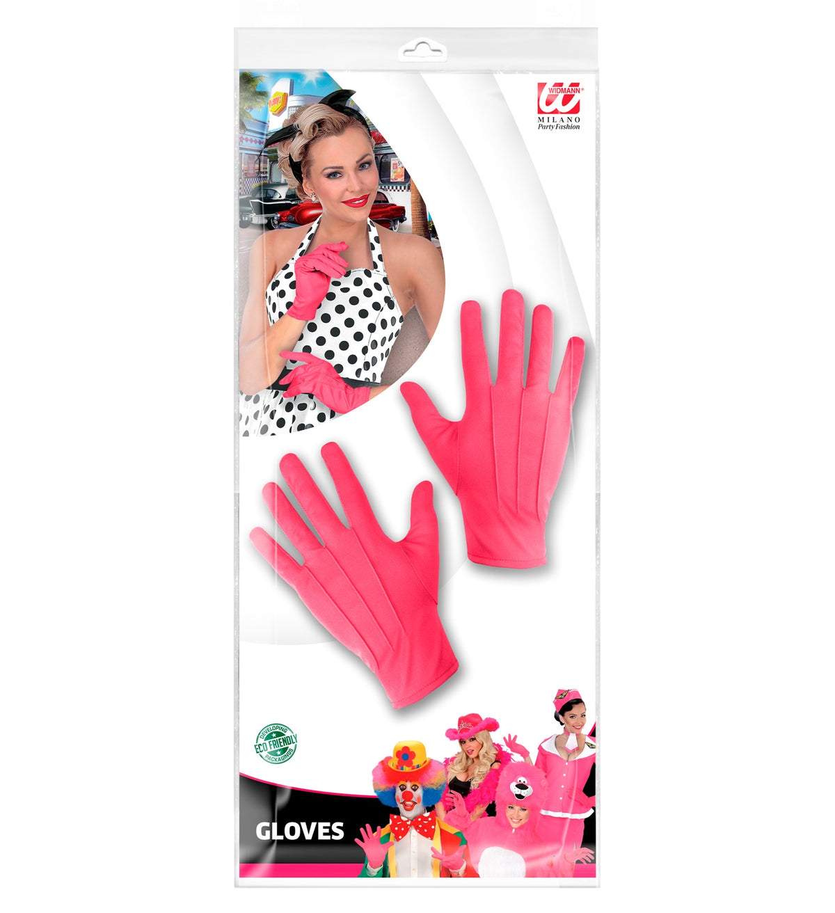 Gloves Short Pink Adult Character Costume Accessory