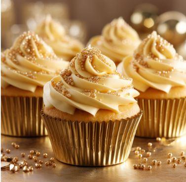 Cupcake Baking Cups Gold Foil Pk 50- 3 Sizes
