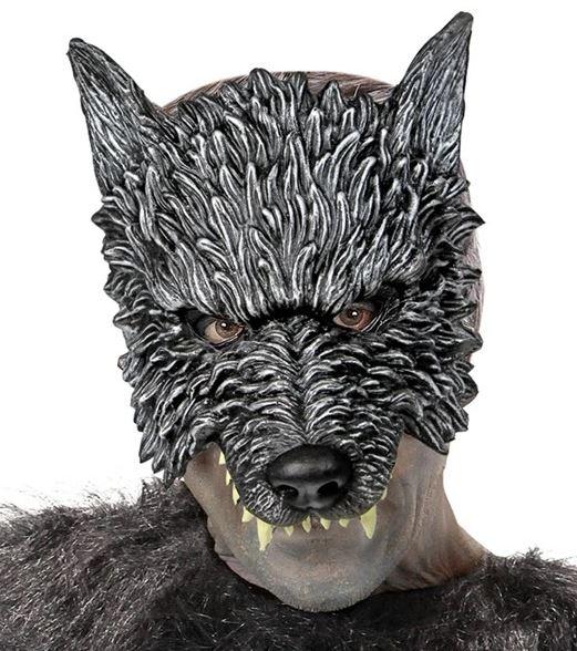 Animal Costume Mask Wolf/Werewolf Grey Chinless