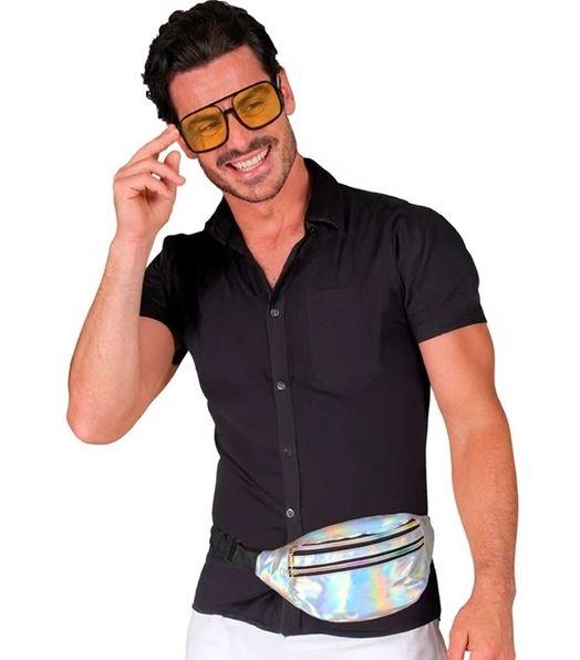 Bum/Belt Bag Silver Holographic Space Galaxy 1980s Costume Accessory