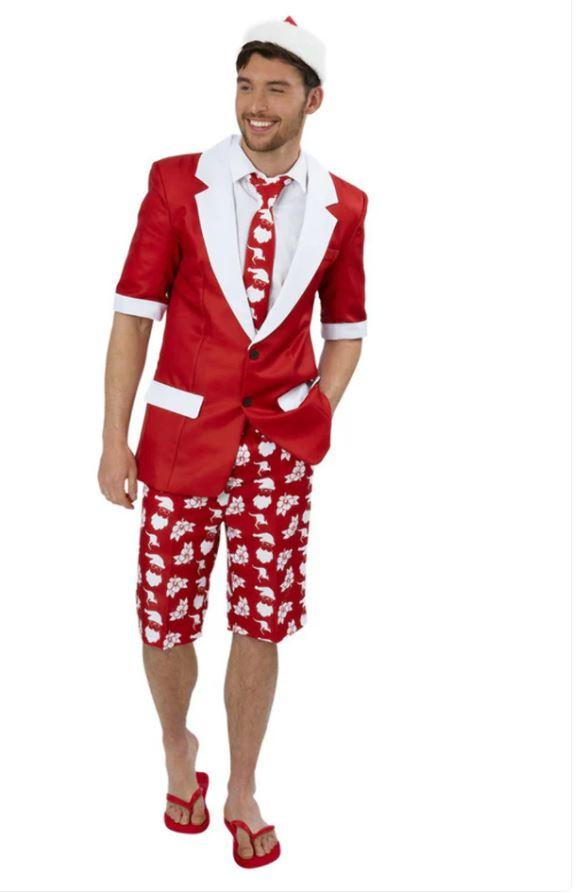 Costume Adult Red Suit Aussie Christmas