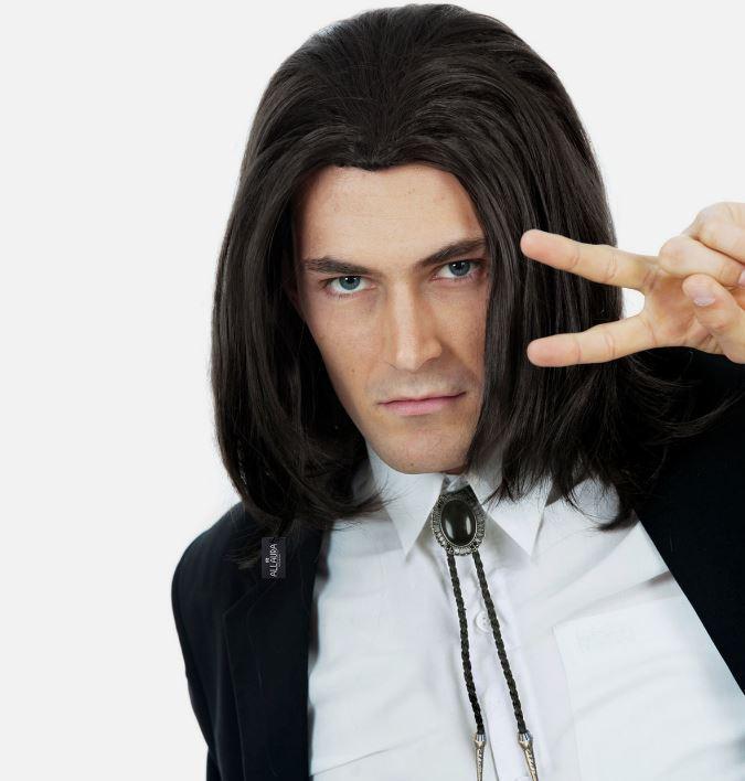 Wig Black Long Bob Assassin Wick Vincent Vega Pulp Severus Snape Fiction