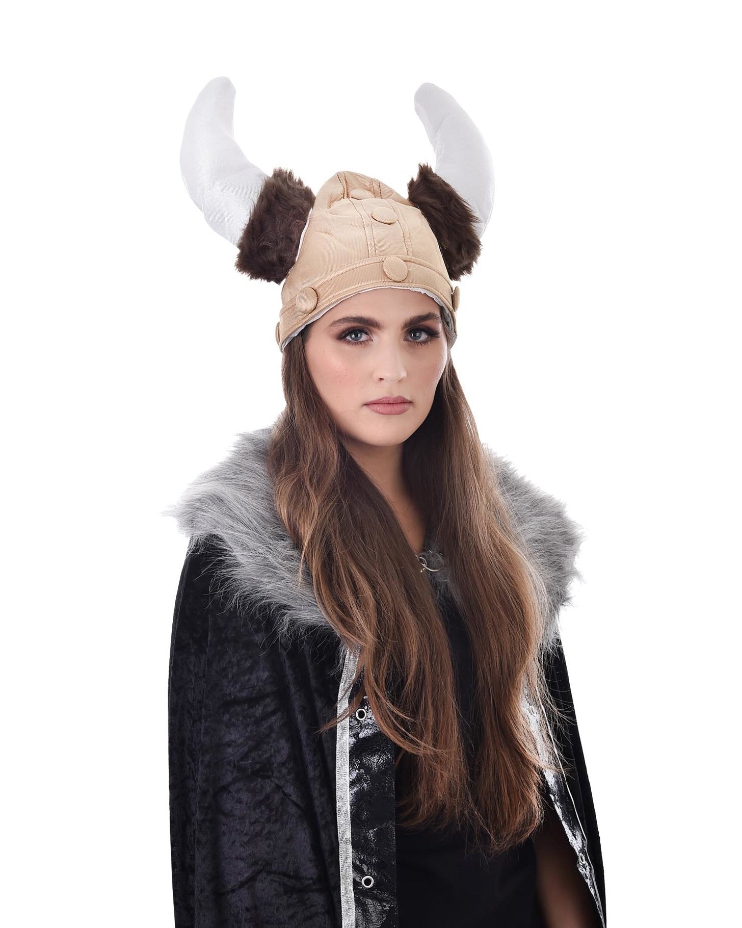 Hat Viking Norse Soft Fabric With Horns