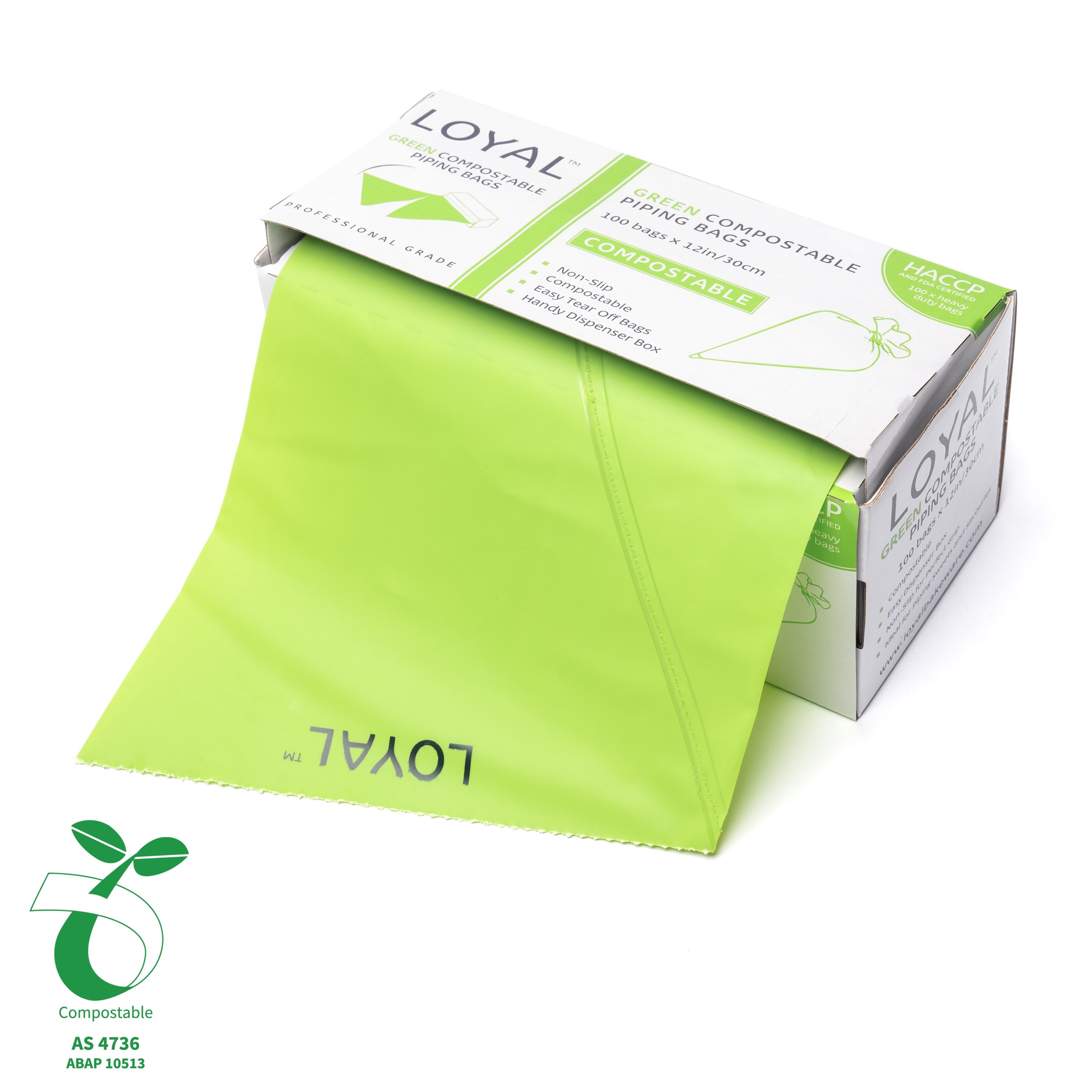 Cpmpostable Green Piping Bags 12 Inch 30cm Pk 100 Eco Friendly