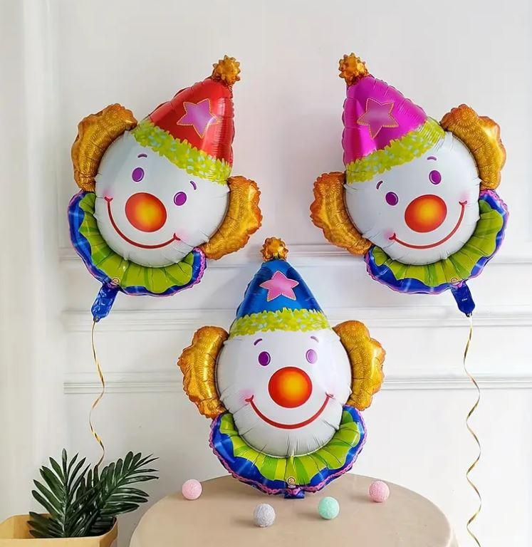 Balloon Foil Shape Large Circus Clown Each Pack of 1 (Assorted Colours)