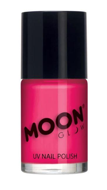 Neon UV Nail Polish Pink 14mL Moon Glow Cosmetics (1980s)