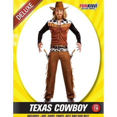 Costume Kit Instant Cowboy/Cowgirl Chaps(Pants) Shirt Hat Belt & Gun Belt