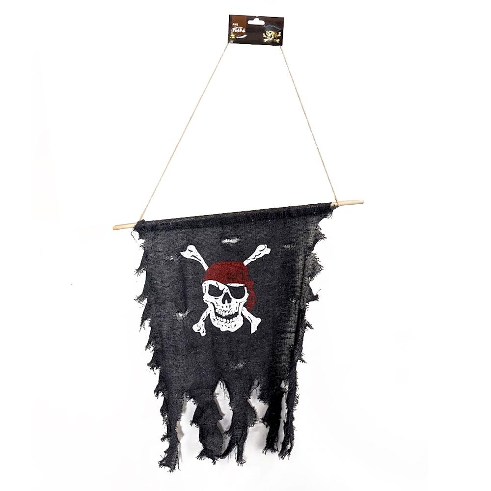 Pirate Flag Tattered 50cm x 37cm Assorted Colours Sent When Ordered Online
