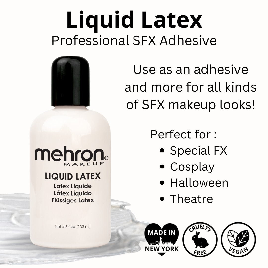 Liquid Latex Clear Finish 30ml Deluxe Mehron Special Effect Adhesive