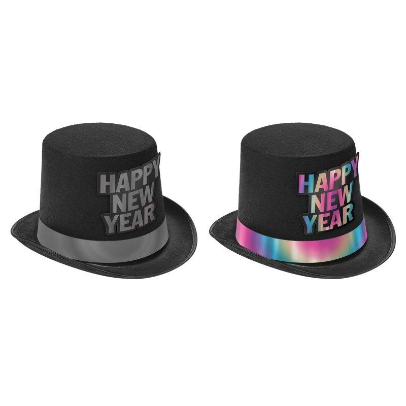 Top Hat Felt Happy New Years Reflective Fabric & Ribbon (Assorted Styles)