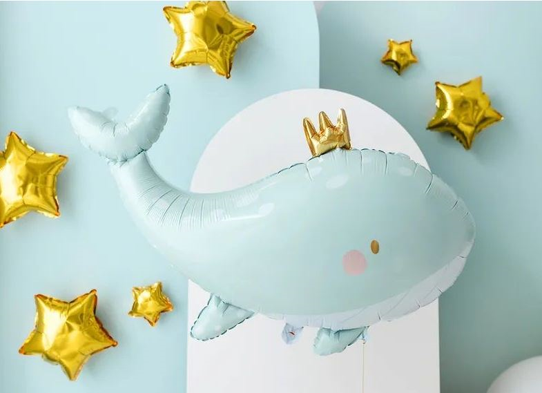 Balloon Foil Shape Blue Whale Party Deco 93cm x 60cm