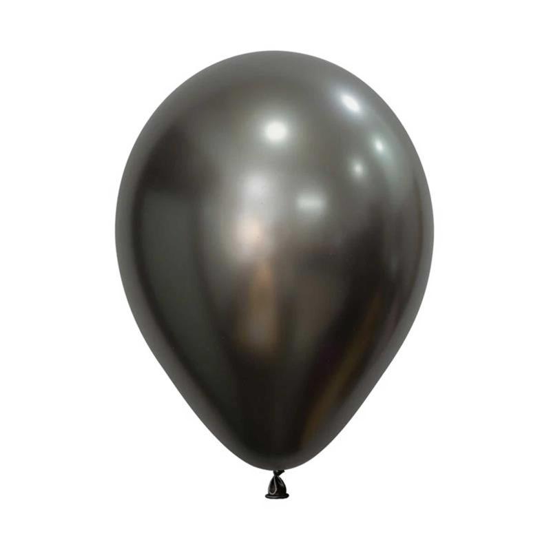 Latex Balloons 30cm Silk Midnight Grey Pk 50