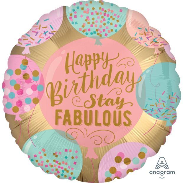 Balloon Foil 45cm Happy Birthday Stay Fabulous